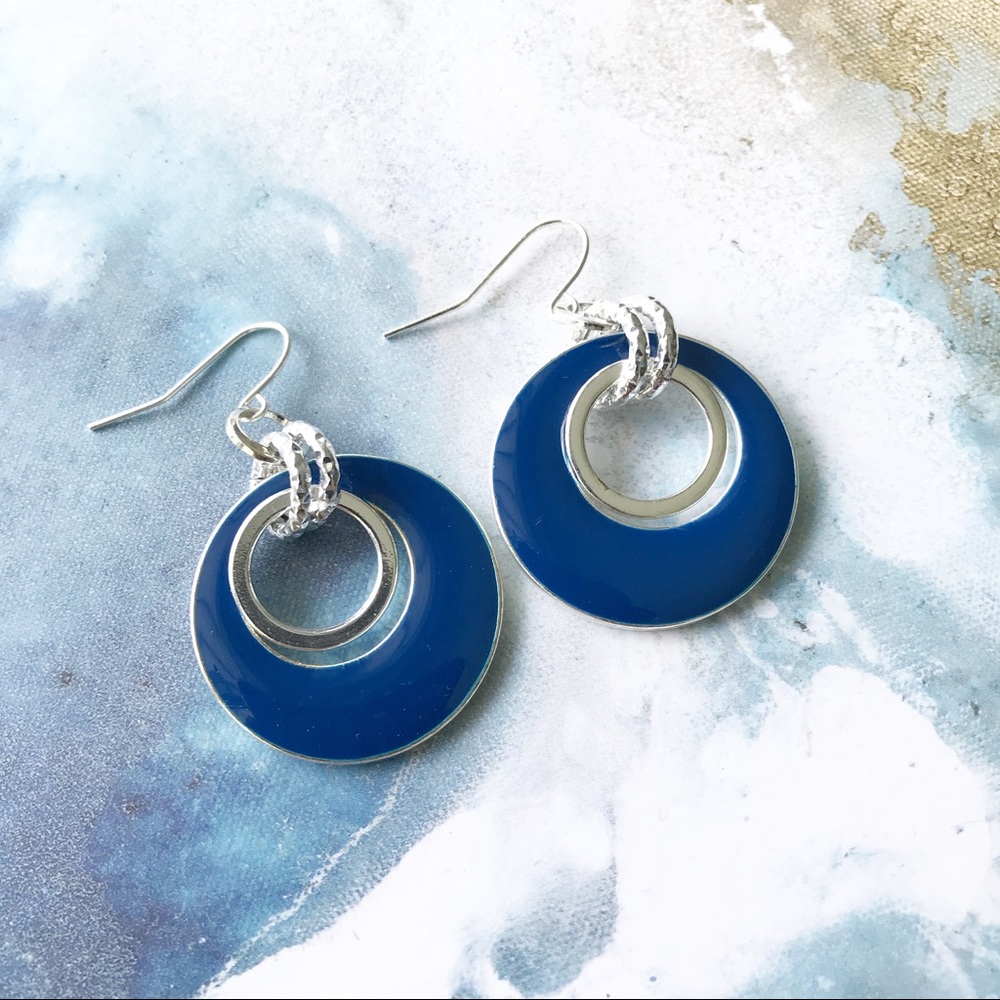 Blue and silver earrings